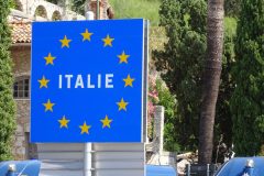 Italienische Grenze in Richtung Sanremo